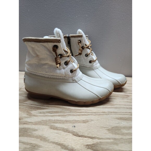 Sperry Woman's Boots 6 M Ivory Gold  Duck Boots - Picture 1 of 10